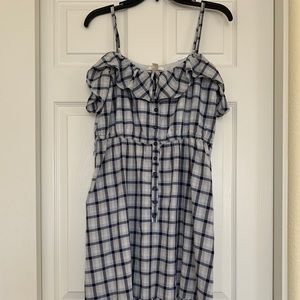 Lux by Anthropologie Plaid Navy Dress